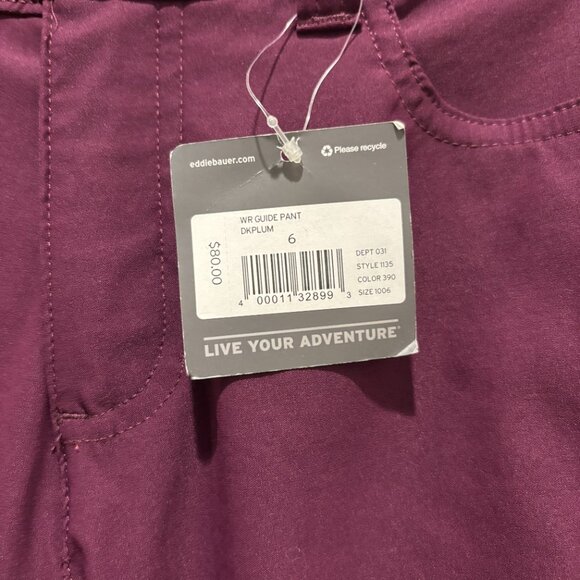 NWT! Eddie Bauer | Guide Pant in Dark Plum - Picture 5 of 9